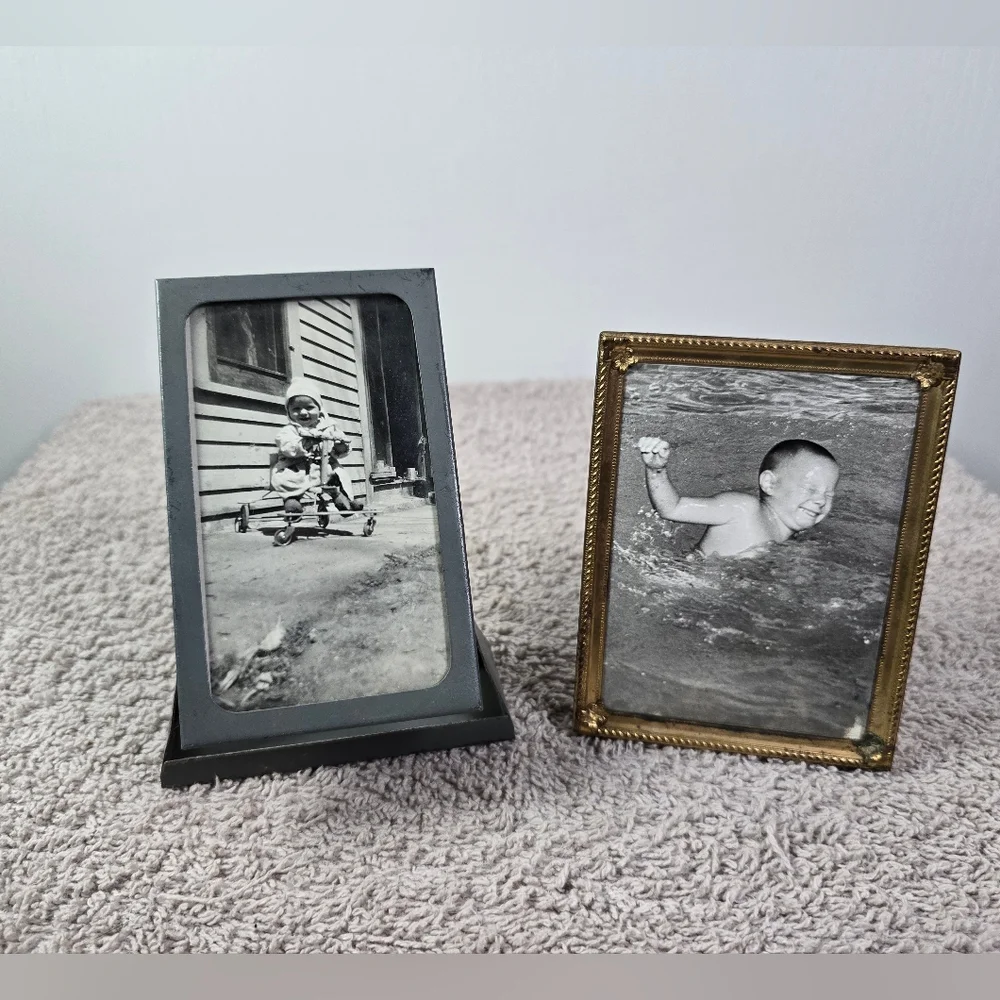 Classic Gray and Gold Framed Children